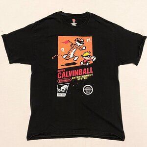 Super CalvinBall Shirt Mens Size Large Short Sleeve T Shirt Calvin Hobbes
